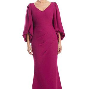 NWT Alexander Daymor 1974S24 Ruched Mother of the Bride Dress Magenta Size 10